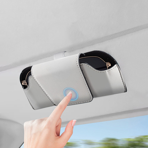 E-21 Clip <span class=keywords><strong>de</strong></span> rangement pour lunettes <span class=keywords><strong>de</strong></span> soleil en cuir pour voiture, modèle simple, pour tableau <span class=keywords><strong>de</strong></span> bord, accessoires automobiles - Product Image 4