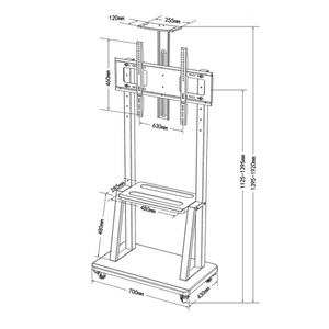 SUPPORT DE SUPPORT DE TÉLÉVISION MULTIFONCTIONNEL ROBUSTE 80KGS MOUNT DE SUPPORT DE TÉLÉVISION POUR SUPPORT DE TÉLÉVISION INCLINABLE AVEC PLATEAU - Product Image 2