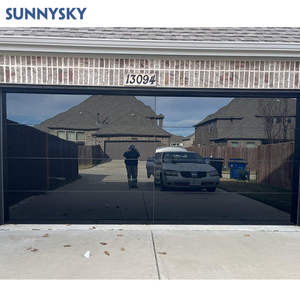Sunnysky Ouverture automatique design moderne en alliage d'aluminium noir 16x7 <span class=keywords><strong>porte</strong></span> <span class=keywords><strong>de</strong></span> <span class=keywords><strong>garage</strong></span> double avec ressorts et quincaillerie - Product Image 4