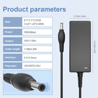 Chargeur d'ordinateur portable 19V 1.58A 5.5*2.5mm DC 30W, alimentation secteur pour ordinateur portable Toshiba