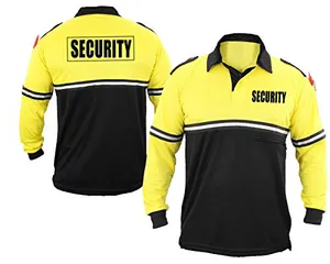 Polo uniforme du personnel de sécurité 100% coton Polo de sécurité Polo de garde de sécurité Polo bicolore