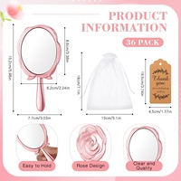 Souvenirs de mariage personnalisés, miroir cosmétique compact portable en forme de rose, emballage personnalisé, cadeaux pour les invités