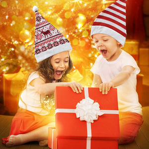 Noel baskılı çizgili şapka Elk kar tanesi noel çocuklar yetişkin şekli parti dekorasyon giyinmek parti şapka noel şapka - Product Image 4