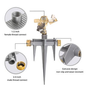 Tưới tiêu phun nước tác động tiết kiệm nước 360 độ với kim loại tăng đột biến - Product Image 4