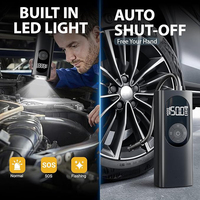 Gonfleur de pneu extérieur à lumière de secours Compresseur d'air portable avec affichage numérique intelligent Pompe à air pour voiture électrique