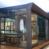 Auvent solaire extérieur, véranda en verre avec cadre en aluminium