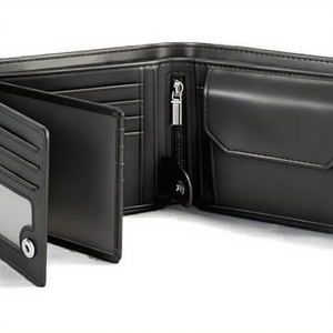 Cartera Minimalista de Microfibra Negra y Naranja con Bloqueo RFID para Hombre, con Bolsillo Frontal para Tarjetas de Crédito e Identificación - Product Image 3