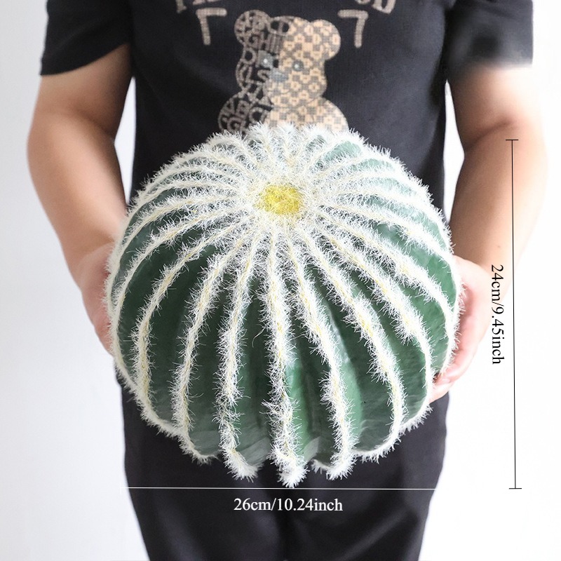 white striped velvet cactus 26cm