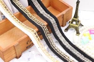 Deepeel LA056 <span class=keywords><strong>2</strong></span>.3/3cm DIY konfeksiyon dikiş aksesuarları moda süslemeleri altın gümüş zincir dokuma örgü dantel - Product Image 2