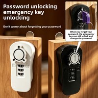 Serrure à combinaison pour tiroir à plateau tournant pour bureaux, armoires mobiles, classeurs ; Serrure de meuble mécanique à trois chiffres en zinc