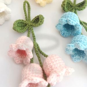 Handmade Knitted Keychain Keyring for Women Girl Crocheted Wind Chimes Flower Bag Pendants Car <b>Key</b> <b>Ring</b> Handbag Charms Gift - Product Image 4