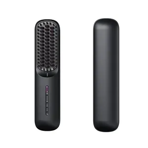 Brosse à cheveux professionnelle lisseur portable gamme sèche-cheveux 2 en 1 femmes salon voyage mini USB ions négatifs brosse lissage