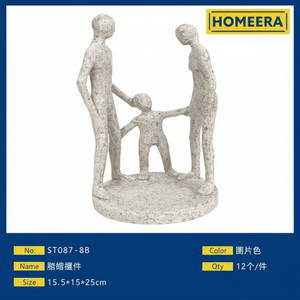Famiglia in resina figurina ornamento 155x15x25cm alla rinfusa scatola di 12 pezzi stile arte ritratto di natale rivestimento - Product Image 1