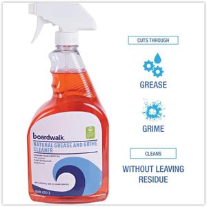 Boardwalk BWK47612EA 32 Oz. <b>Spray</b> Bottle Green Natural <b>Grease</b> and Grime Cleaner Versatile Multi-Purpose Cleaner - Product Image 2