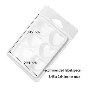 Blísteres circulares cardioides cuadrados, bandejas enceradas de 6 cavidades, bricolaje, PVC, cera de plástico transparente, embalaje de concha - Product Image 3