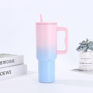 40oz Car <b>Travel</b> H4.0 <b>Handle</b> Tumbler Vacuum <b>Mug</b> Lid Straw Non-Slip Base OEM ODM Custom Design - Product Image 6