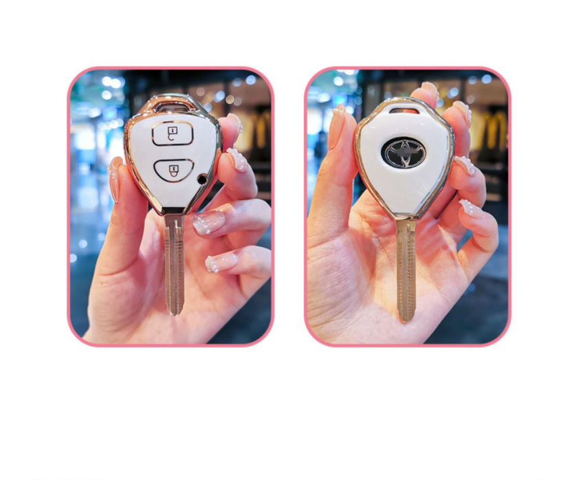 TPU Soft Key Cover for Toyota 2-Button Key Fob | Toyota Mark X Key Case | ChaoJu Tech