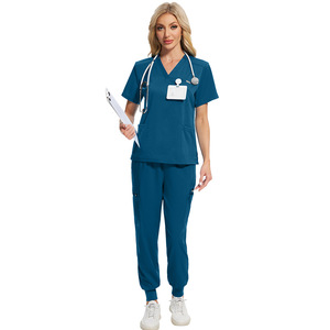 Pantalon de jogging chirurgical unisexe à col haut en V 3 poches Logo personnalisé disponible couleurs citron-Commande en gros directe d'usine - Product Image 2