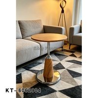 Table basse nordique, table de négociation ronde moderne et minimaliste, table basse de luxe durable avec cadre en fer et motif imprimé