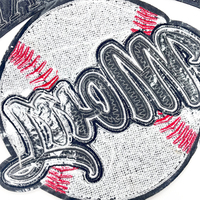 Patch thermocollant en chenille brodée de haute qualité, motif 'Big Baseball Mom' avec logo brodé à paillettes, pour vestes et sweats à capuche, en non-tissé, très demandé