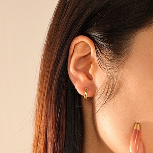 Nagosa <strong>Silver</strong> Jewelry Manufacture 18K Gold Vermeil <strong>Huggies</strong> 925 Sterling <strong>Silver</strong> Plated Bold Hoop Earrings - Product Image 6
