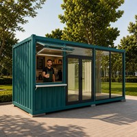 Bureau conteneur préfabriqué 20 pieds à assemblage rapide, prêt à l'emploi, espace de travail portable pour chantier, camp, poste de garde