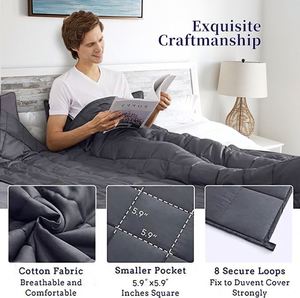 Manta Sensorial Ponderada para Adultos de 20 Libras, Manta de Bambú con Peso y Efecto Refrigerante para el Insomnio y la Ansiedad - Product Image 2