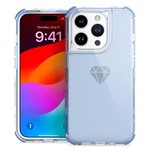 Wholesale 3 In 1 Translucent TPU Hard PC Shockproof Cell Phone Case For Redmi 12C 12 Note 11 Pro