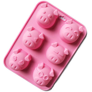 Силиконовые формы для мыла в виде свиньи, 6 емкостей, поднос для льда, силиконовая форма для шоколада, форма для торта «сделай сам», форма для мыла ручной работы - Product Image 3