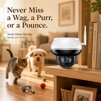 Cámara Domo Exterior Wi-Fi 2.4G/5G de 5MP con POE+ y Zoom 5X, 8 Leds IR Integrados, IP66, Detección de Movimiento Humano para Seguridad Exterior