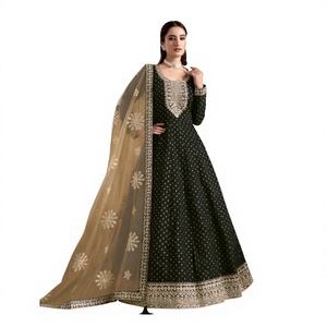 Traje de diseñador Badhani Salwar Kameez, Elegante ropa de fiesta de boda india y pakistaní con Secuencia de bordado, vestido de moda de trabajo - Product Image 1