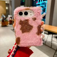 Coques de protection en peluche douce et chaude 3D mignonnes pour iPhone 11 12 13 14 15 16 17 18 – Étui de luxe pour téléphone portable