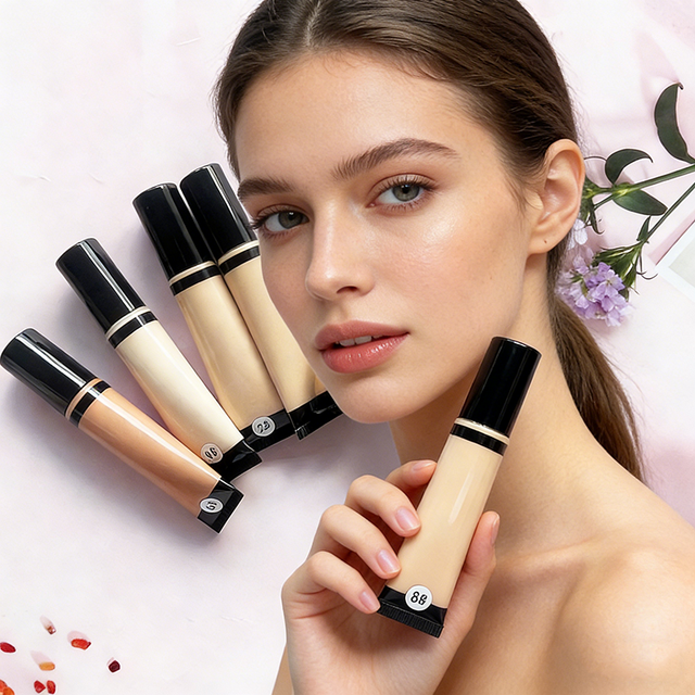 Customized New Squeeze Tube 18 Colors Private Label Full Coverage 24h Oil-Control Long Lasting Waterproof Liquid Foundation