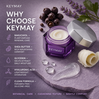 Crème de nuit pour le visage au bakuchiol, hydratante, nourrissante, lissante, raffermissante, texture coussin, alternative au rétinol, OEM ODM, marque privée