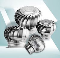 Ventilateur de toit à turbine avec roulement à billes pour atelier/entrepôt, pales en acier inoxydable, alimenté par l'énergie éolienne, compatible OEM/ODM