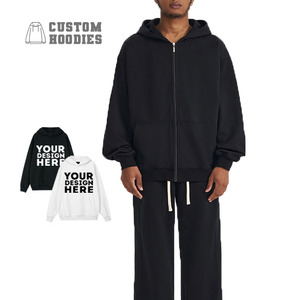 Felpa con Cappuccio Personalizzata all'Ingrosso 330-460gsm, Felpa con Zip Nera OEM, Felpe Spider con Zip, <span class=keywords><strong>Abbigliamento</strong></span> Uomo - Product Image 1