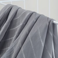 Tissu en Chiffon de Polyester Jacquard Rayé Argenté 9908, Fluide et Doux, pour Hijab et Châle Quotidien pour Femme, Service OEM