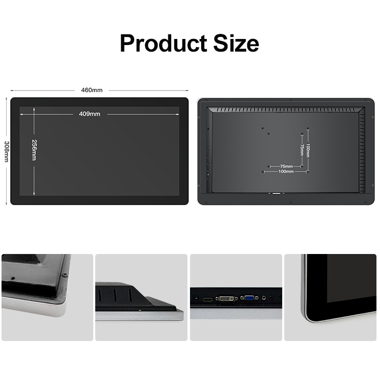 Wholesale Price New 19.2 Inch Industrial LCD Monitor EETI PCAP Capacitive Touch Screen Aluminum USB/VGA//AV 1440x900