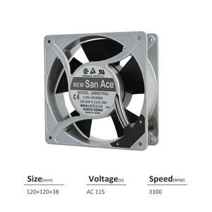 พัดลมระบายความร้อนแบบแกน SANYO DENKI San Ace 109S074UL ขนาด 120*120*38 มม. 115V 50Hz 18W 0.21A 2700RPM 88.3CFM สำหรับเซิร์ฟเวอร์และอุปกรณ์โทรคมนาคม - Product Image 2