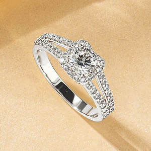 Простые модные кольца с круглыми фианитами из латуни с 14-каратным золотым покрытием, обручальные кольца, кольца-обещания с фианитами для женщин - Product Image 2