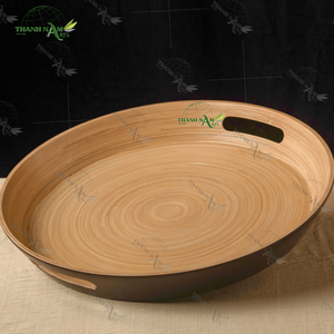 ถาดเสิร์ฟทำจากไม้ไผ่ทำมือสำหรับใช้ในร้านอาหารเป็นมิตรกับสิ่งแวดล้อมกันน้ำทนทานพร้อมด้ามจับที่แข็งแรงเพื่อความสะดวกในการพกพา - Product Image 3