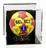 Cube acrylique pour ballon de football, boîtier d'affichage de luxe avec montage mural et miroir