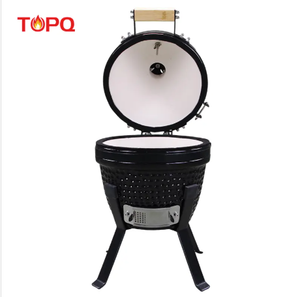 เตาบาร์บีคิวเซรามิก Kamado TOPQ ขนาด 13 นิ้ว แบบพกพาสำหรับใช้กลางแจ้ง พร้อมระบบควบคุมอุณหภูมิด้วยปุ่มหมุนเคลือบพอร์ซเลน และช่องระบายอากาศ - Product Image 3