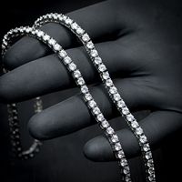 2mm-5mm bijoux fins Hip Hop argent Sterling 925 Moissanite diamant glacé bijoux chaîne de Tennis Bracelet hommes femmes collier
