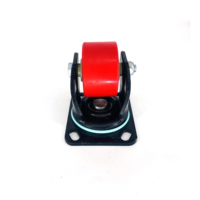 Petite roulette pivotante à profil bas robuste de fabrication professionnelle 2 \ "roue en PU rouge