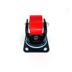 Profession elle Herstellung Kleine Hochleistungs-SWIVEL-Rolle mit niedrigem Profil 2 "rotes PU-Rad - Product Image 6