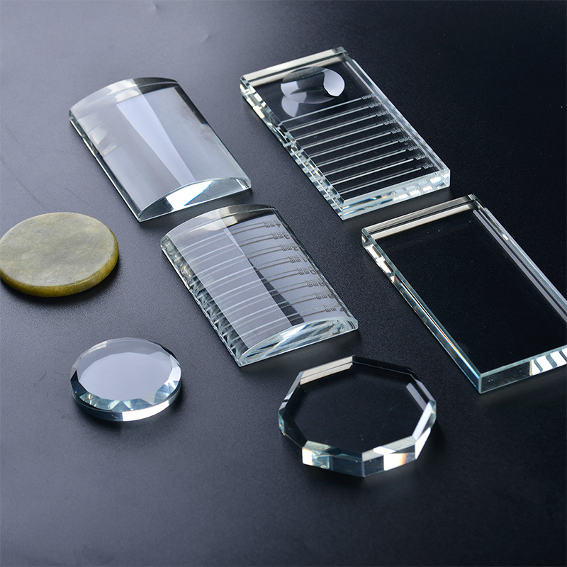 Оптовая продажа, прозрачный стеклянный держатель для клея для наращивания ресниц, поднос для клея, акриловый держатель для ресниц, плитка для наращивания ресниц