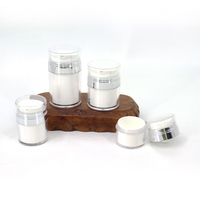 Pot à crème en plastique à pompe sans air haut de gamme 15g 30g 50g 100g avec double paroi pour les soins de la peau du visage et des yeux Contenant en acrylique