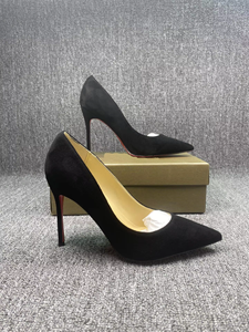 Дизайнерские туфли-стилетоны 2026 года с красной подошвой, черные кожаные женские туфли на высоком каблуке, удобные, нескользящие, для торжественных случаев, с острым носком - Product Image 6