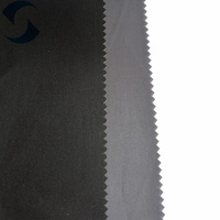 Tissu de doublure en taffetas 100% polyester 190T pour sacs, imperméable, enduit PD/PU/argent, motif uni noir pour doublure intérieure